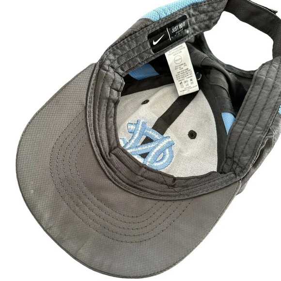 Nike Youth UNC Tarheels Embroidered Baseball Hat Gray Chapel Hill Carolina Blue - Picture 2 of 5